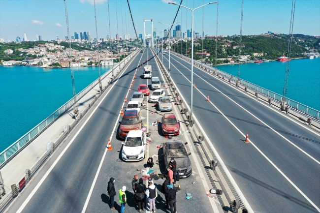 15 Temmuz Şehitler Köprüsü'ne film seti kuruldu